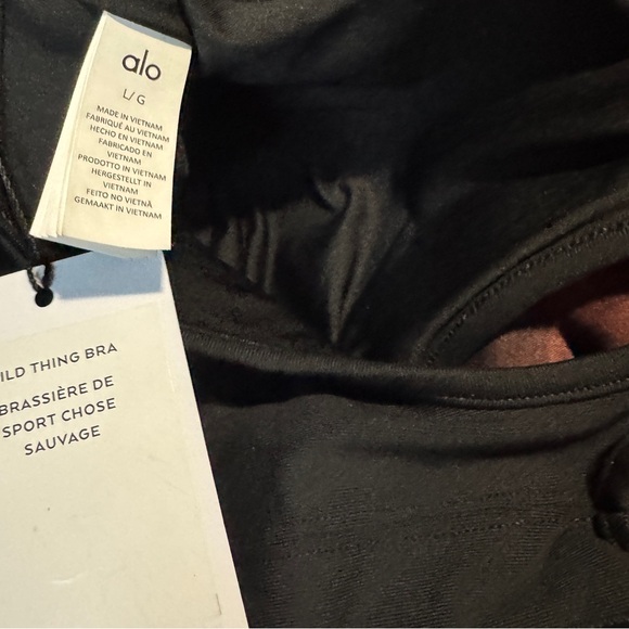 New Alo Yoga Wild Thing Bra Black Authentic L - Picture 7 of 7